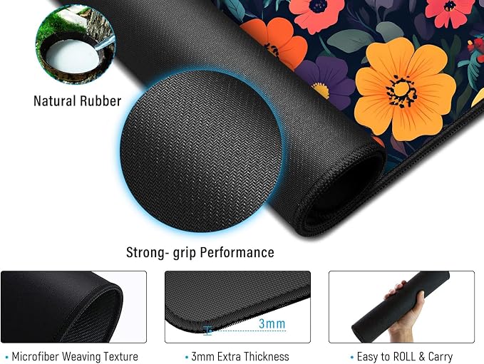 JIALONG Large Gaming Mouse Pad - Extended Desk Mat for Gaming and Office | XXL large size; non-slip rubber base; precision stitched edges；smooth mouse control; fit for gaming & office use - Image 3