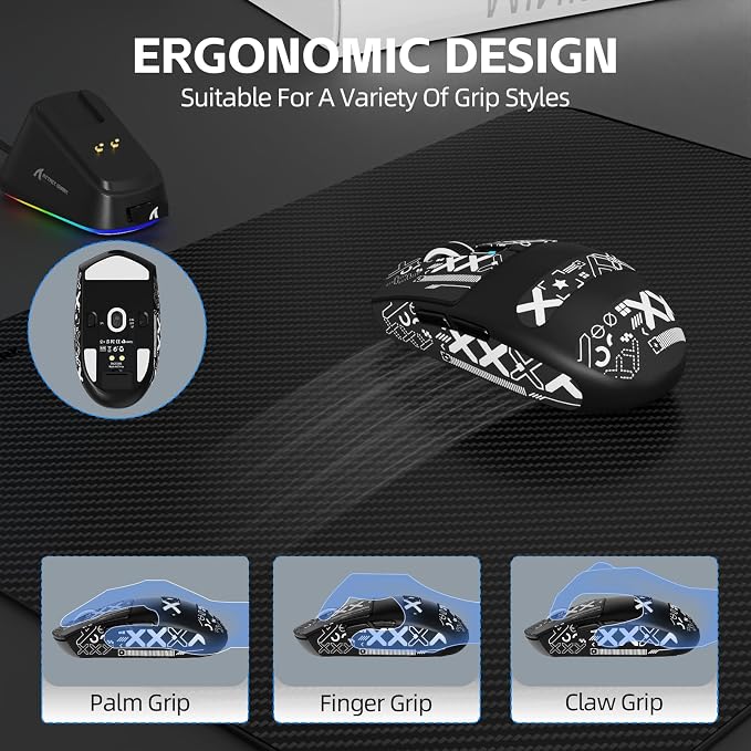 ATTACK SHARK G3 PRO Tri-Mode Wireless Gaming Mouse with RGB Charging Dock - Image 8