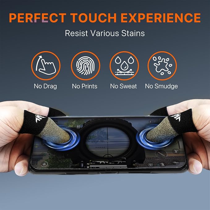 12 Pack Pure Silver Gaming Finger Sleeves Anti Slip Sweat Proof Covers Mobile Phone Gaming Gloves 0.15mm Dedales Gamer Profesionales Sensitive Touch Durable Gaming Thumb Sleeve for Pubg - Image 4