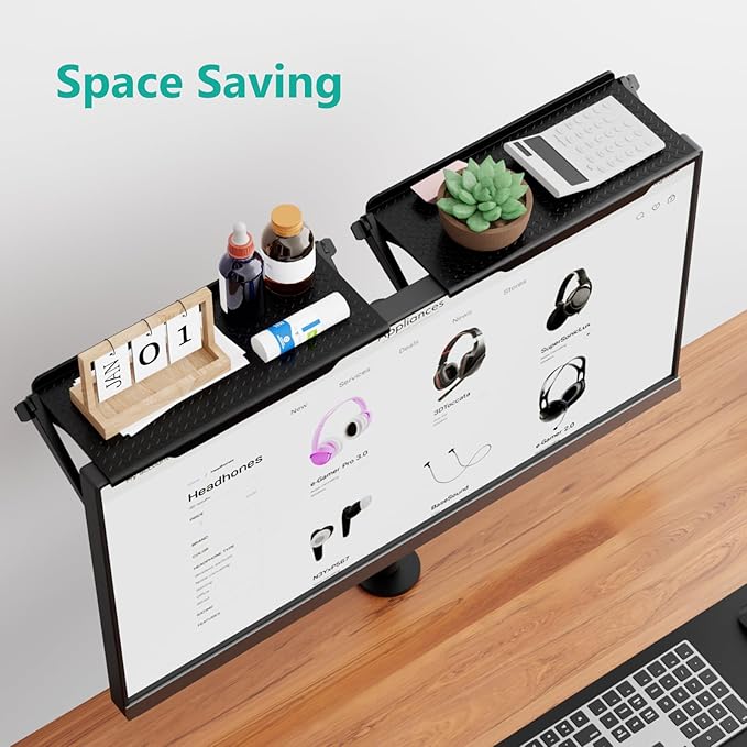 WALI Soundbar Mount, 2 Pieces No Drilling TV Top Shelf for Sound Bar, Universal Floating TV Monitor Shelf for Router, Sound Bar Mount Fits Samsung, Sony, LG, Bose, Up to 13.2Lbs, 11.8"x4.7"(TSP002-2B) - Image 2