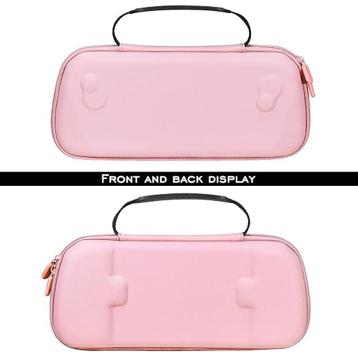 ADVcer Rog Ally X Handheld Case, EVA Waterproof Hard Shell Protective Travel Case with Inner Transformable Game Console Stands, Velvet Soft Lining, Double Zipper, Carrying Handle for Rog Ally X (Pink) - Image 7