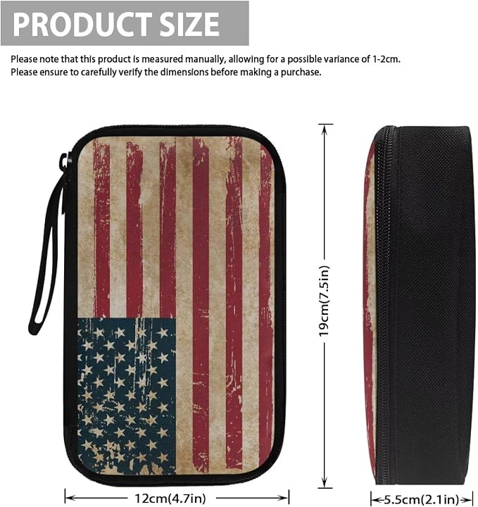 Vintage USA Flag Print Large Electronics Organizer - Travel Case, Cord Organizer, Accessories for Women - Image 5