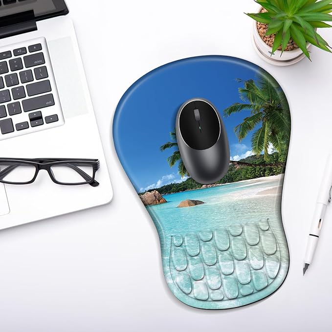 YIWEI Ergonomic Mouse Pad with Wrist Rest for Carpal Tunnel Pain Relief - Image 7