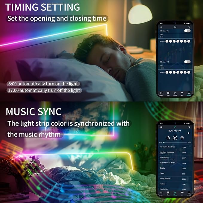 20FT LED Strip Lights COB Smart IC, 24V Color Changing RGB LED Lights - Image 5