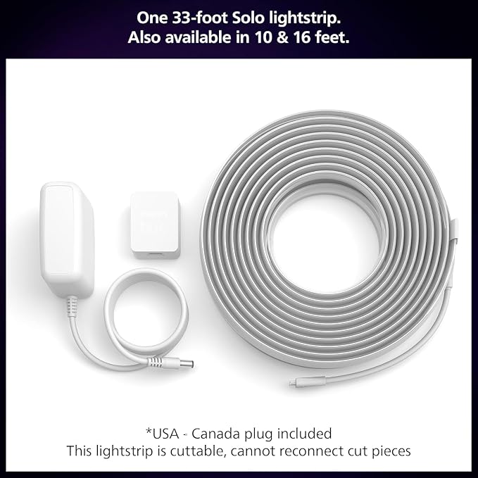 Philips Hue Indoor 33 Ft Smart LED Solo lightstrip Base Kit - 1 Pack - Control with Hue App - Compatible with Alexa, Google Assistant and Apple HomeKit - Image 2