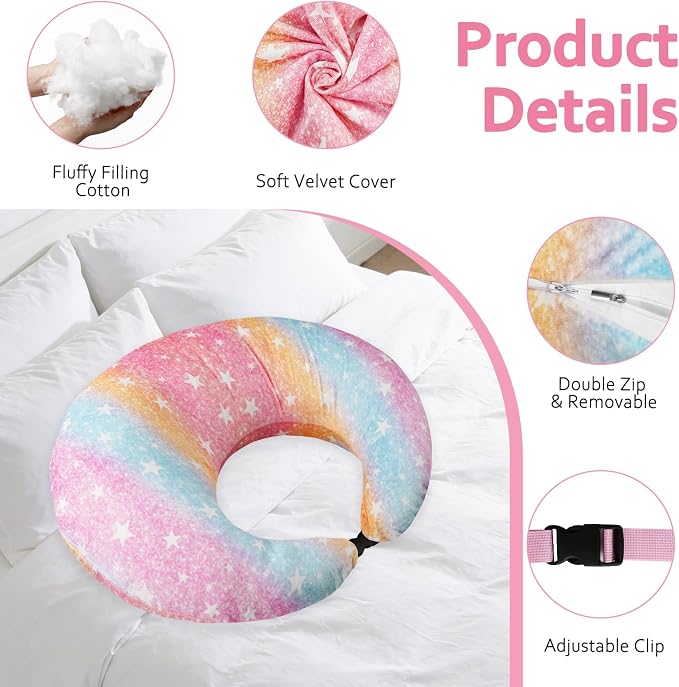 Crafting Pillow for Crocheting, Crochet Pillow for Lap Support, 12 Fun Print Styles, Ergonomic Arm Support, For Bed, Floor, Chair Comfort, Pain Relief and Fatigue for Gaming and Woking (Rainbow) - Image 2