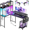 HMLANQI 53 Inch L-Shaped Gaming Desk with Power Outlets for Home Office by HMLANGQI