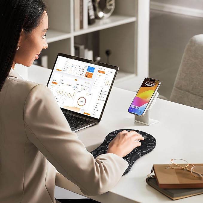 Canjoy Mouse Pad with Wrist Rest, Ergonomic Wrist Support with Massage - Image 2