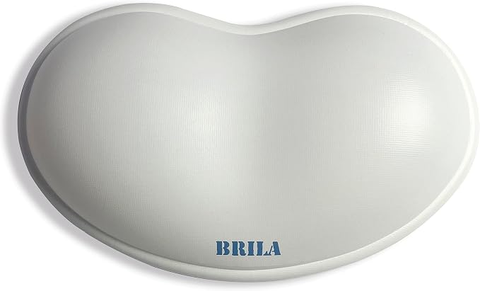 BRILA Ergonomic Silicone Mouse Wrist Rest, Cooling Silica Gel PU Leather Mouse Wrist Support Pad for Office Work and Laptop Computer Gaming (White Leather) by BRILA