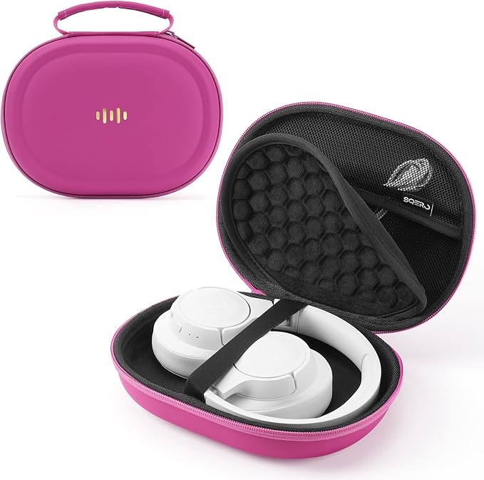 Headphone Case Hard Shell for Bose Quietcomfort/Skullcandy/JBL Tune 720BT/520BT/510BT/Live 770NC/460NC, Super-Slim Upgrade PU Pocket Over-Ear Headset Universal Portable Travel Organizer Bag by SQERO