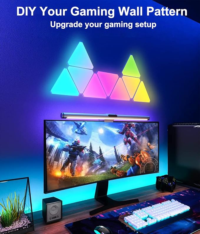 Triangle Light Panels, RGB Gaming Lights for Gaming Setup, DIY Triangle LED Wall Lights with 6 Connection Ports, APP and Remote Controlled, Music Sync for Gaming Room Bedroom Streaming, 10 Pack - Image 5