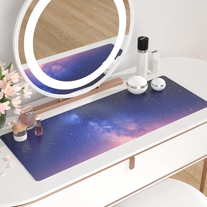 QiyI PU Leather Large Mouse Pad, Office Decor, 31.5" x 11.8", Starry Sky | Desk Décor Accessories, Extended Size, Waterproof & Easy to Clean, Smooth Surface, Non Slip Desk Organization - Image 6