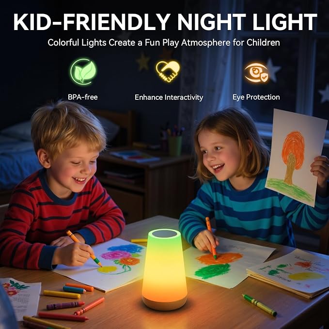 Auxmir Smart Night Light, App/Voice Control Table Lamp with Timer(Corded) - Image 8