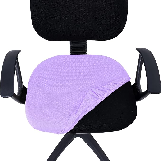 Smiry Office Computer Chair Seat Covers for Desk, Anti-dust Protector | Stretch Jacquard Removable Washable Desk Chair Seat Cushion Protectors, Lavender - Image 4