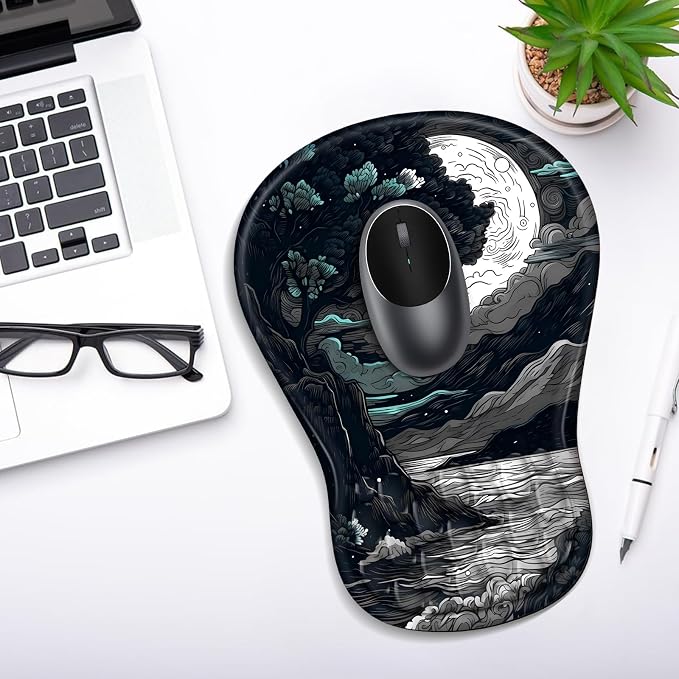 YIWEI Ergonomic Mouse Pad with Wrist Rest for Carpal Tunnel Pain Relief - Image 7