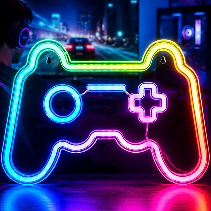 Gamer Neon Sign, Gamepad LED Neon Light, Wall Decor for Gaming Room & Gifts by Unknown