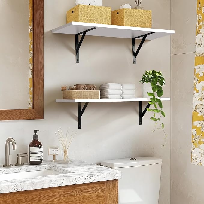 Tectocker-DOU 24" Long Floating Book Shelves for Wall, Heavy Duty, White - Image 7