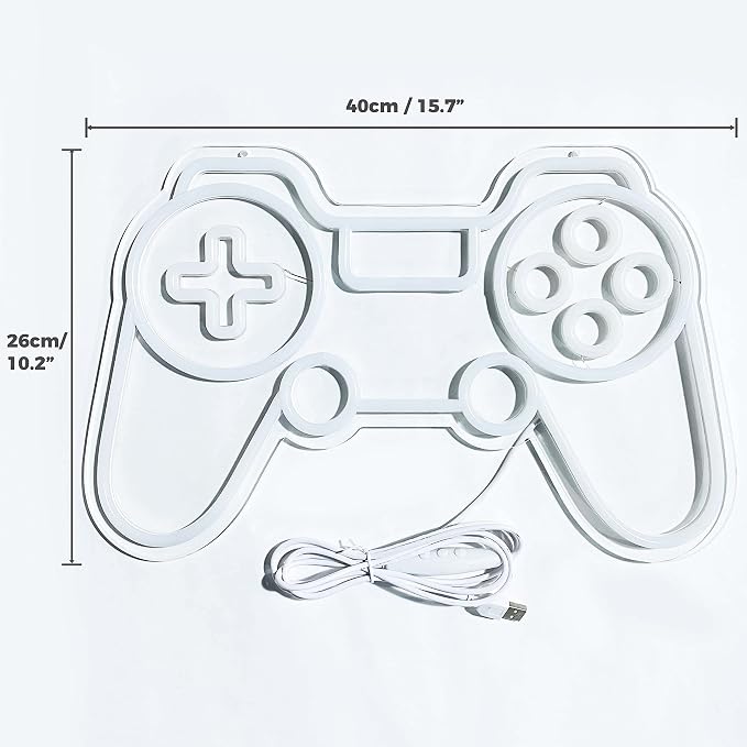 Game Controller Neon Sign Gamer Gifts for Teen Boys Room Decor Upgraded Gaming Lights Game Console Neon Light Sign for Bedroom Wall Decor (Gamepad) - Image 2
