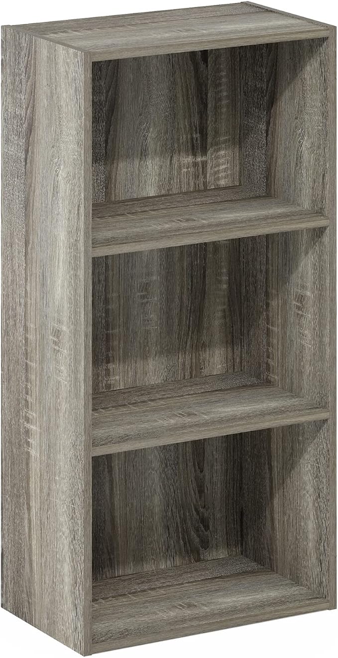 Furinno LUDER 3-Tier Book Shelf, Open Shelves Bookshelf, French Oak - Image 6