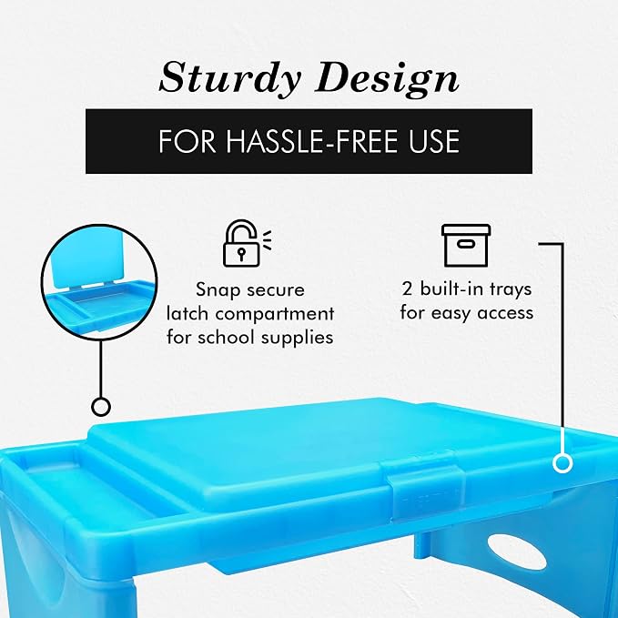 Loddie Doddie Pair of Foldable Lap Desk with Storage Pocket | Blush and Teal. Perfect use for Laptops, Travel, Breakfast in Bed, Gaming and Much More! Great for Kids and Teens! - Image 5