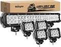 Nilight 20Inch 126W Spot Flood Combo Led Light Bar 4PCS 4Inch 18W Spot LED Pods Fog Lights for Boat Truck Tractor Trailer Off-Road Pickup Golf Cart SUV ATV UTV 4x4 Van Camper by Nilight