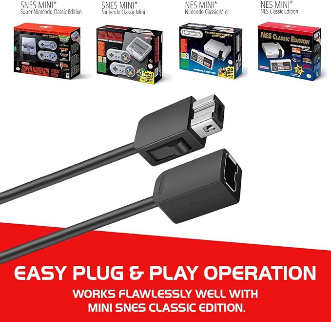 NES Classic Controller Extension Cable 3M / 10ft (2-Pack), SNES Extension Power Cord Compatibility Nintendo SNES Classic Edition Controller (2017) and Mini NES Classic Edition (2016), Wii, Wii U - Image 3