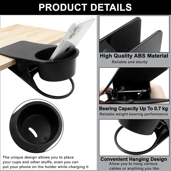 Jiozermi Drinking Cup Holder Clip, Black - Image 3