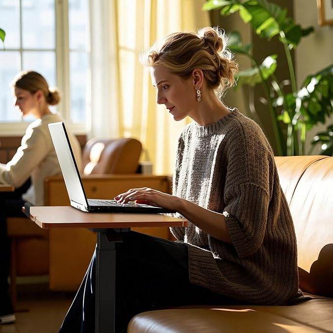 DUMOS Standing Desk with Wheels, Rolling Desk, Laptop Table - Image 2