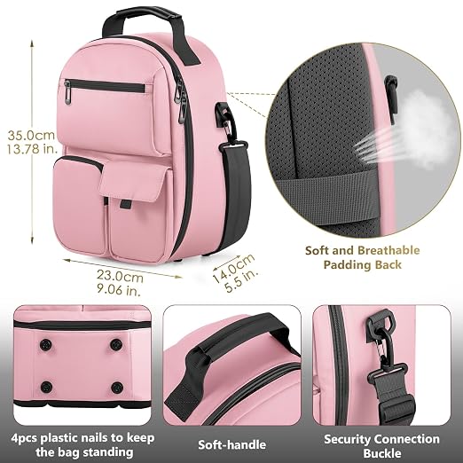 FOREGOER Carrying Case for Meta Quest 3/Oculus Quest 2, Hard Travel Storage Case Compatible with Meta Oculus Quest 2 Headset, Quest Pro and Accessories, VR All-in-One Gaming Headset (Pink) - Image 4