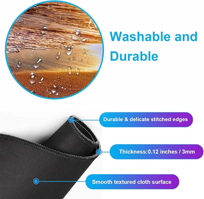 Sunset Beach Large Gaming Mouse Mat with Stitching Edges, Office Desk Mat | Large Extended Mouse Pad; Full Desk Coverage; Waterproof Coating; Stable Anti-Slide Base For Gaming, Office, Study Daily Use - Image 6