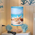 Glooglitter Coastal Beach Table Lamps Gifts 3 Colors Dimmable Lights Ocean Beach Room Bedroom Decor 11.02 x 5.12 Inch Conch Starfish Bedside Bedroom Sea Lamps Night Light for Desk Table Birthday Gifts by Glooglitter