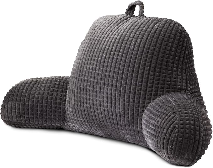 A Nice Night Darkgrey 18.5" Bed Wedge Pillows with Arms for Sitting by ANICENIGHT