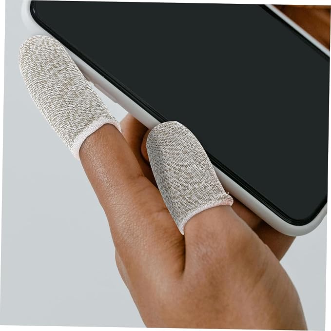 Tofficu Touchscreen Finger Sleeves 10pcs Anti-Sweat Gaming Gloves Breathable Knit Sleeves for Mobile Games Gaming Thumb Guard Enhanced Precision - Image 6