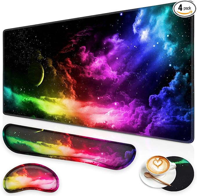 Canjoy Desk Mat with Keyboard and Mouse, Desk Pad with Wrist Rest Support by Canjoy