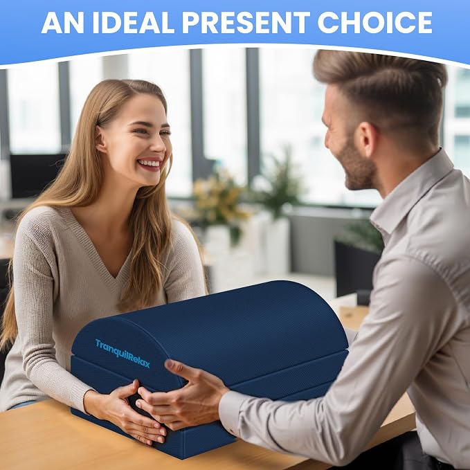 TranquilRelax Foot Rest Under Desk, 3-Height Adjustable Foot Stool, Blue | Desk foot rest, ergonomic foot support, machine-washable cover, non-slip bottom, gaming foot rest, office, car - Image 7