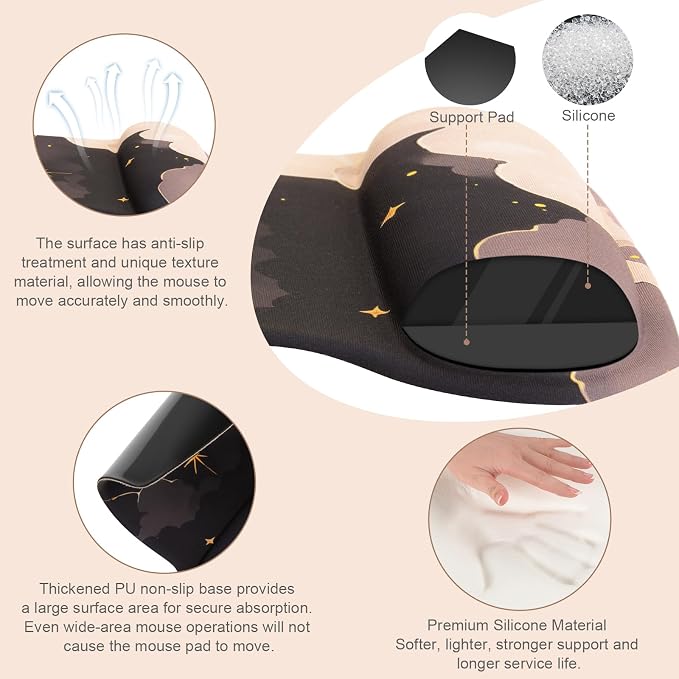 MOSISO Keyboard Mouse Pad Set, Large Gaming Mouse Pad&Keyboard Wrist Rest - Image 2