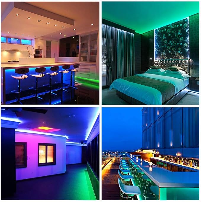 DAYBETTER Waterproof Led Lights for Bedroom, 32.8ft (2 Rolls of 16.4ft) Led Strip Lights, 300 LEDs Color Changing RGB 44 Keys Remote Controller, 12v for Outdoor Room Home Party Christmas Decoration - Image 9