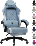 GTPLAYER Gaming Chair, Ergonomic Computer Chair with Footrest and Lumbar Support, High Back Recliner Chair 350lbs, Height Adjustable for Home Office, Light Blue by GTPLAYER