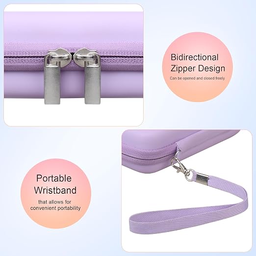 Elonbo Carrying Case for TEBIYOU/ WELLST·G/ TaddToy/ Beijue/ FAMILY POCKET/ CCTU/ X-JOYKIDS/ GREENCREEK/ Beico/ KAVOYI/ GuaiyeyeAP Handheld Game Console, Portable Electronic Gaming Player Bag, Purple - Image 4