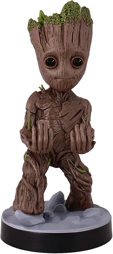 Exquisite Gaming: Guardians of The Galaxy: Toddler Groot - Original Mobile Phone & Gaming Controller Holder, Device Stand, Cable Guys, Marvel Licensed Figure, Black - Image 2