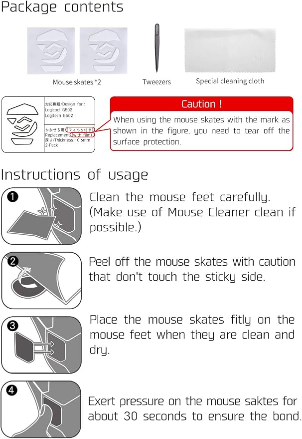 HOTLINEGAMES 2Sets 3.0 Plus Rounded Curved Edges Mouse Feet Skates Compatible with Logitech G305, G304 Gaming Mouse feet Replacement (0.8mm,Glide Feet Pads, White PTFE) Professional Upgrade Kit - Image 7