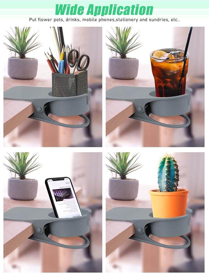 1PCS Clip on Drink Holder for Beach Chair, Desk Cup Holder with Groove - Image 7
