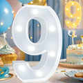 Pooqla LED Light Up Numbers, Warm White and Cool White Decorative Lighted Marquee Numbers for 9th Birthday Party, Gift for Boys Girls, Wedding, Night Light, 9th Birthday Decoration, Number 9 by Pooqla