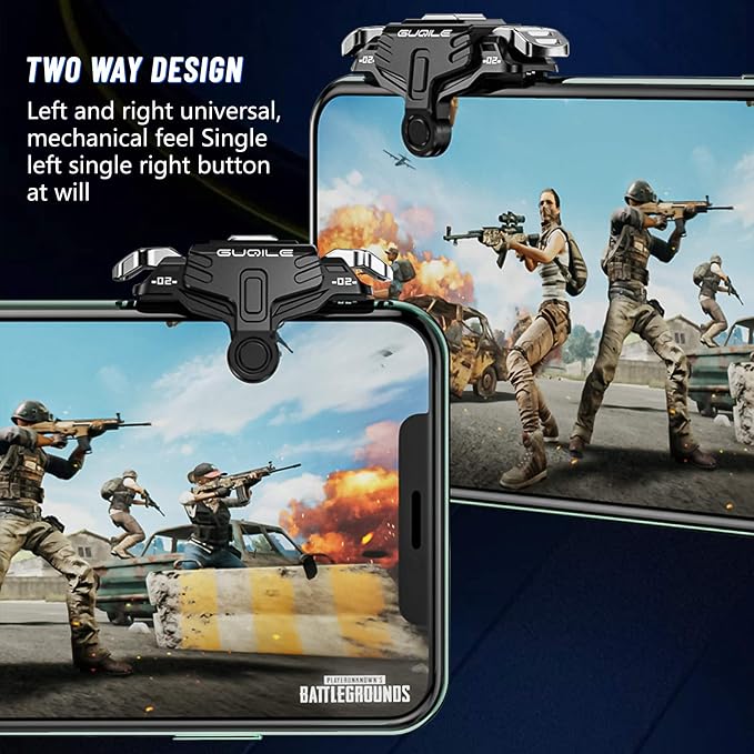 Newseego for PUBG Mobile Game Controller Trigger, Upgrade Version PUBG Mobile Game Trigger Double Sensitive Aim & Shoot Keys Buttons for Rules of Survival/PUBG Triggers for All Smartphone-Black - Image 6