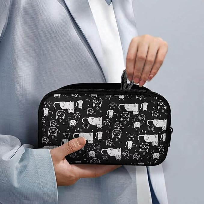 Cats Print Electronic Organizer Travel Case Waterproof Travel Cord Organizer Pouch, All-in-One Storage Bag for Accessories, Charger, Cable - Image 4