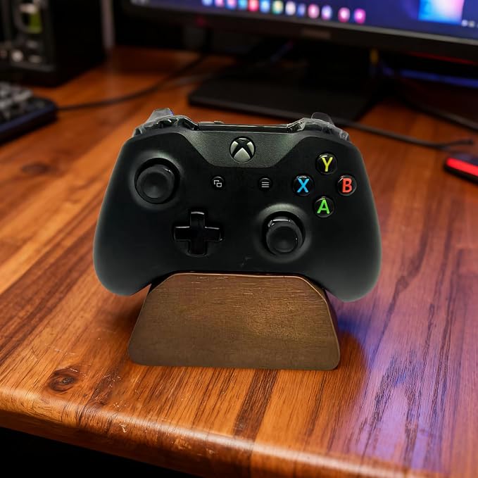 Solid Wood Gamepad Stand, Controller Holder for PS4 PS5 Xbox | This holder tidies gaming desk, fits most controllers, nice decor, ideal gift for father, son & boyfriend - Image 6