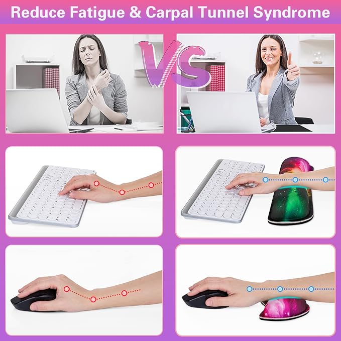 Canjoy Desk Mat with Keyboard and Mouse, Desk Pad with Wrist Rest Support - Image 5