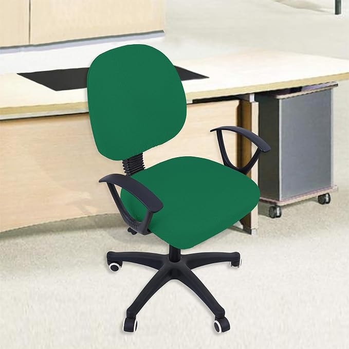 Smiry Office Computer Chair Covers for Desk Rotating Chair Protector | Stretch Jacquard Removable Washable Universal Slipcovers, Seat + Backrest Cover, Chritsmas Green - Image 7
