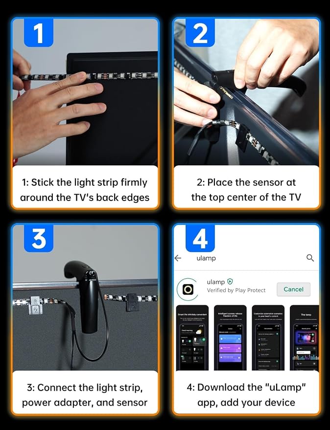 FFJ TV Lights that Change with TV, 21.3ft Cuttable TV LED Backlight - Image 8