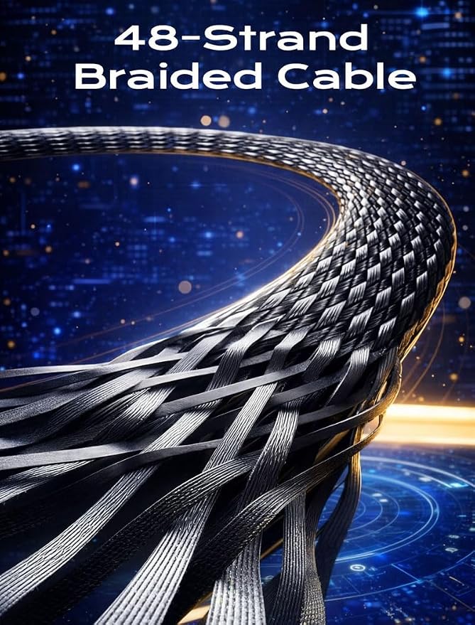 Invisible Holder Charger Cable, 240W Super Fast Charging with Stand, Built-in Phone Support Fast Charging Cord, Type C Braided Design for Gaming Office Travel (C to Lightning) - Image 6
